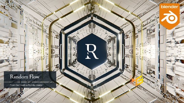 Random Flow v3.0 Blender插件科技感网格器模型生成器