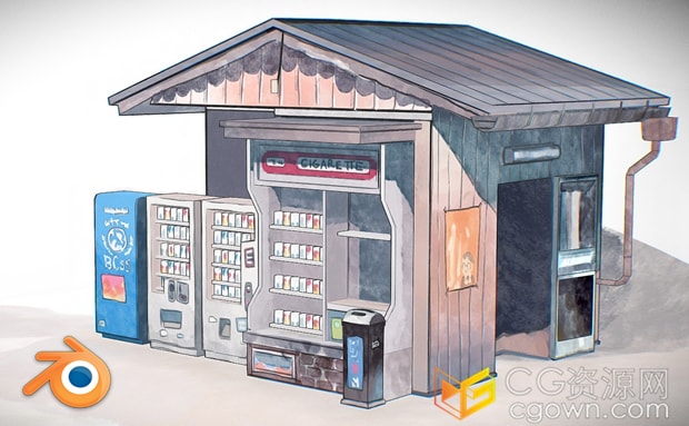 Blender插件Watercolor Renderer v2.5.1中国水彩风格渲染器