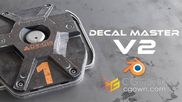 Blender插件Decal Master V2.0.2贴花大师自定义标签纹理装饰效果+预设库+视频教程