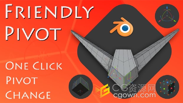 Blender 4.3插件Friendly Pivot v0.5.0坐标轴移动修改器