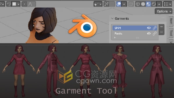 Blender插件Garment Tool v2.0.4制作布料服装模拟效果