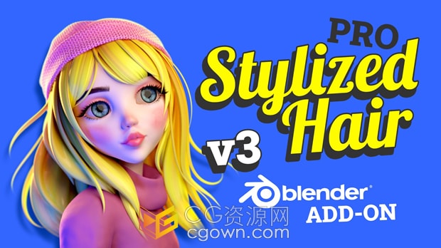 Blender插件头发曲线系统发型编辑工具Stylized Hair PRO v3.2.6