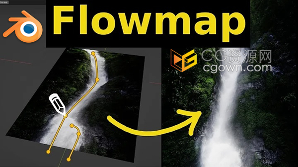 Blender 4.4插件Procedural Flowmap V3.0图片局部流动动画特效