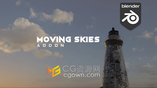 Blender插件Moving Skies v1.0.0创建动态天空云层动画预设