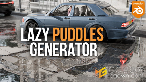 Blender插件Lazy Puddles Generator水坑生成器预设