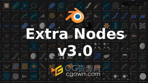 Blender插件Extra Nodes For Geometry Nodes V3.0动态图形视觉特效几何节点工具