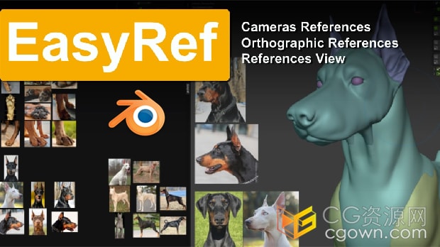 Blender 4.4插件Easyref v0.2.3视图窗口导入参考图