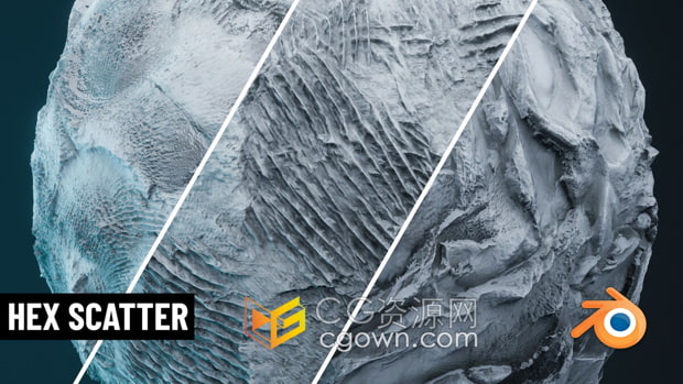 Blender插件Hex Scatter Replace Textures v1.5纹理散布置换工具