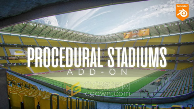 Blender插件Procedural Stadium v1.0.1程序化体体育场馆生成器预设