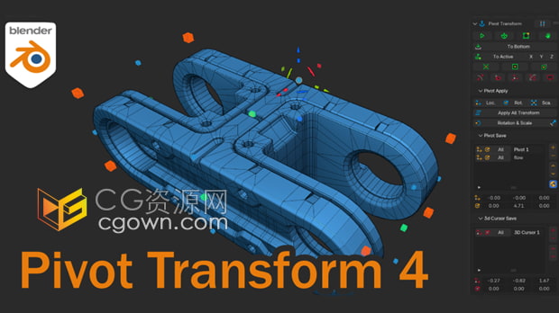 Pivot Transform 4.2.0插件Blender 3D光标枢轴点移动变换