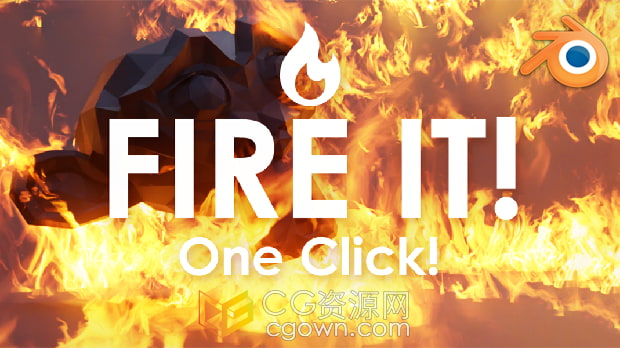 Blender插件Fire It! v1.0模拟火焰燃烧效果