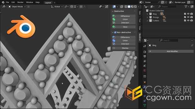 Blender插件Booltron v2.9布尔优化工具