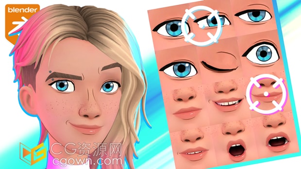 Blender插件Shape Key Selector V1.0.20形态键表情绑定控制器