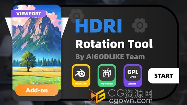 Blender插件Hdr Rotation v1.0.3视图中拖动旋转HDR