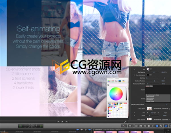 FCPX主题插件 Bokeh Bliss 唯美小清新时尚图文动画展示栏目 免费下载