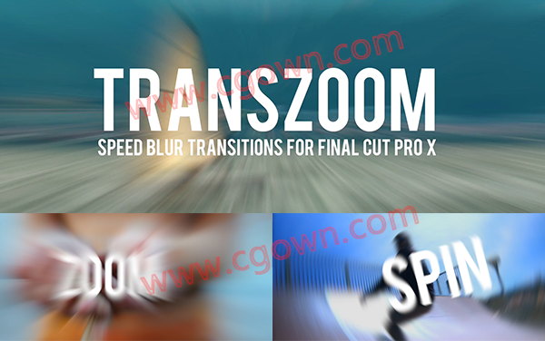 FCPX插件TransZoom动感镜头推拉移动缩放动态模糊过渡转场预设
