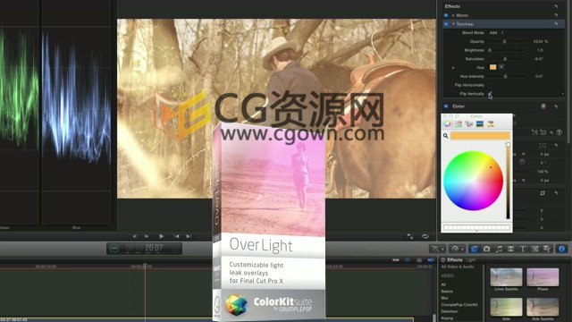 FCPX插件 OverLight 20种镜头炫光漏光制作小清新效果