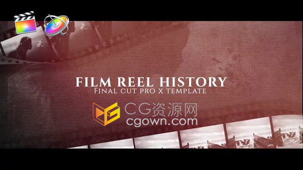 FCPX插件复古光效电影胶带风格展示图文动画效果宣传片视频效果下载