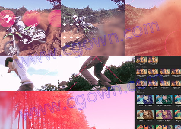FCPX Energy插件 制作动态故障信号损坏撕裂分割视频特效预设