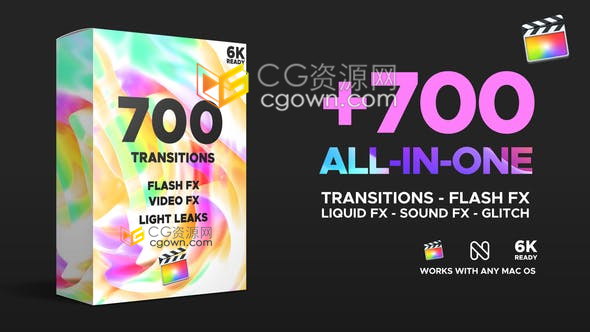 700+ Transitions专业无缝过渡视频转场预设包音效素材FCPX插件下载