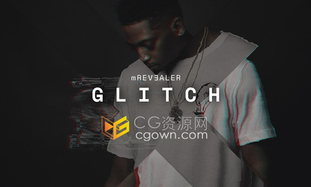 FCPX插件mRevealer Glitch故障干扰毛刺失真文字标题场景片头特效30种动画效果