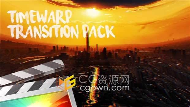 FCPX插件6种画面变速扭曲动画视频转场效果Timewarp Transition Pack