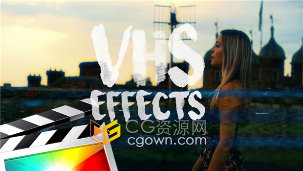 FCPX插件24种复古老录像带损坏视觉效果画面制作VHS Effects