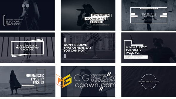 FCPX插件-9组时尚排版动画简约文字标题视频字幕效果