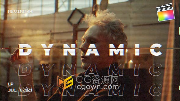 FCPX插件-酷炫创意动态时尚文字效果现代vhs风格vlog开场视频