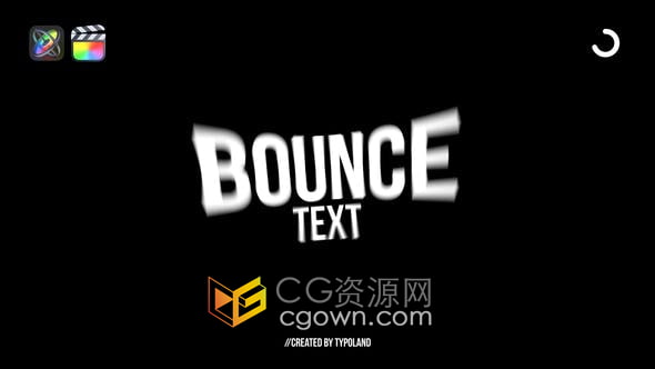 FCPX插件-52个弹跳文本动画预设视频字幕效果Bounce Text Animations