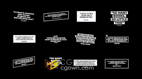 FCPX插件 & Apple Motion-Modern Quotes 4K分辨率视频字幕文字标题动画