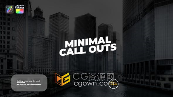 FCPX插件-Minimal Call Outs 6组呼叫指示线标注视频字幕动画