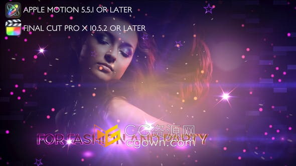 Apple Motion模板-夜总会派对颁奖典礼时装秀新年派对舞蹈节日视频