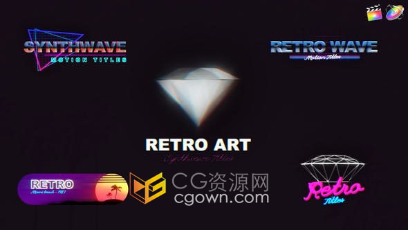 FCPX插件-复古毛刺故障文本动画包vhs效果标题