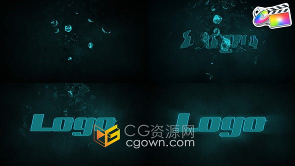 FCPX插件-Water Logo飞溅水滴波浪特效视频片头动画制作