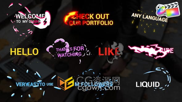 FCPX插件-10组MG图形动画视频字幕效果制作