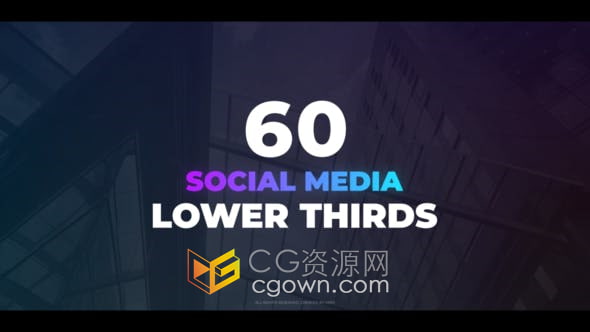 FCPX插件-60组设计社交媒体视频字幕条设计动画