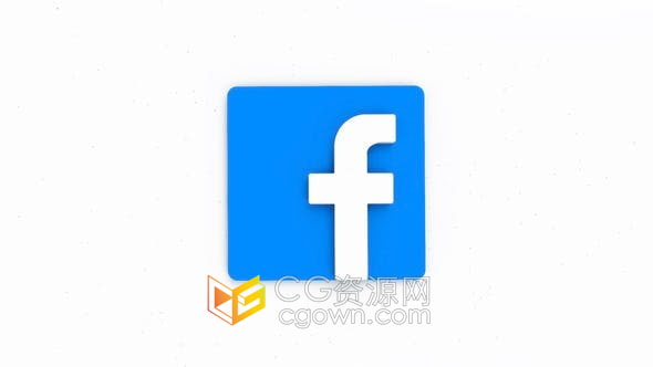 FCPX插件-Facebook Logo翻转展示标志动画视频片头模板
