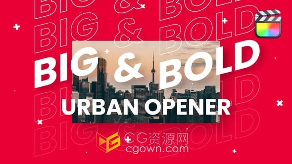 FCPX插件-时尚大标题视频片头街头运动装备服装品牌宣传动画