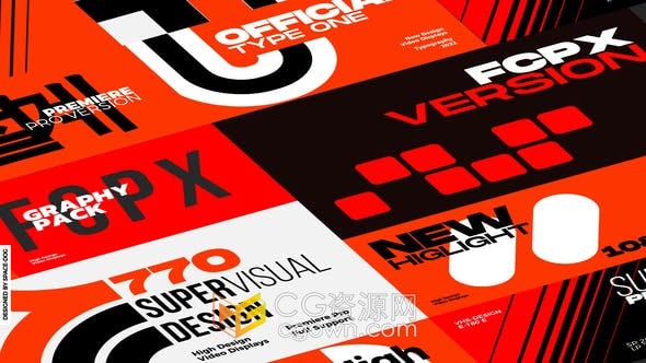 12组VHS风格排版标题动态宣传海报视频-FCPX插件