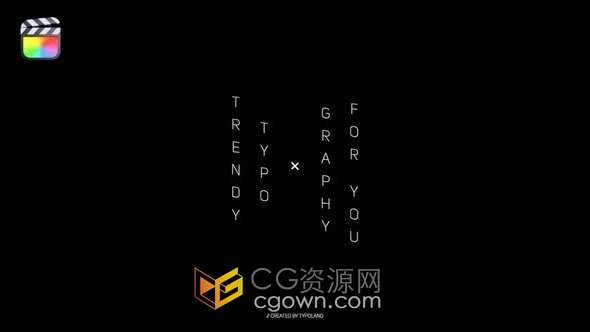 Trendy Titles 12种创意文字标题动画效果4K分辨率FCPX插件
