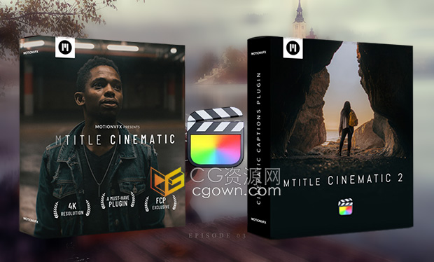 mTitle Cinematic 1&2套FCPX插件100组电影开场文字标题动画