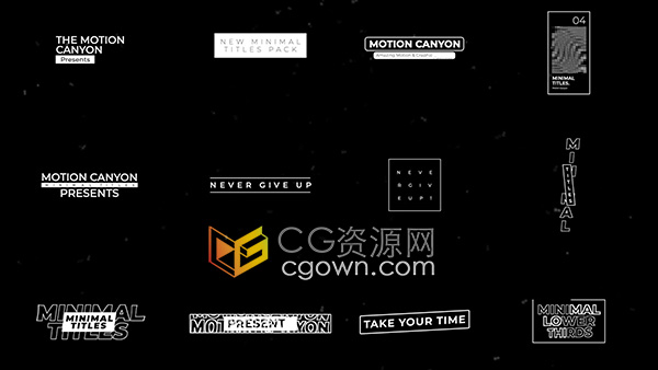 12个简约设计文字标题动画4K分辨率FCPX插件