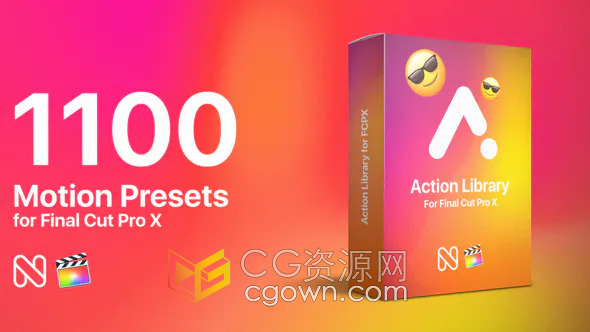Motion Presets FCPX插件1100种动画预设缓入缓出弹跳效果
