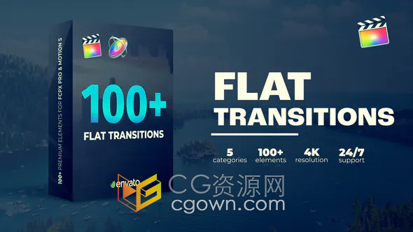 Transitions FCPX插件100种视频转场预设过渡效果