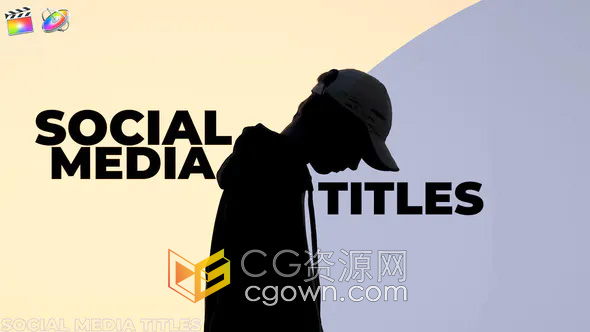 FCPX插件9组新社交媒体文字标题字幕动画