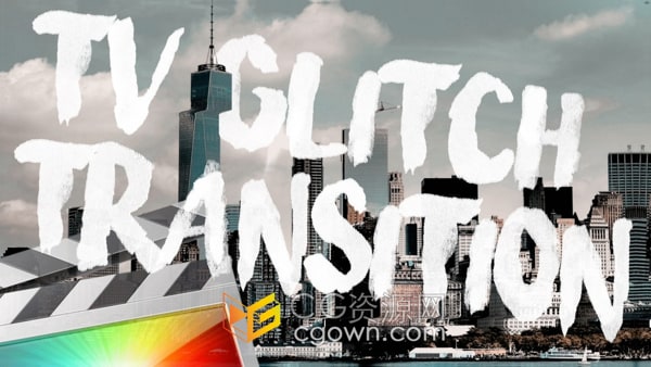 TV Glitch Transition FCPX插件9组电视故障转场动画过渡