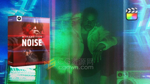 mTransition Noise FCPX插件曝光划痕扭曲变形视频转场69种过渡预设
