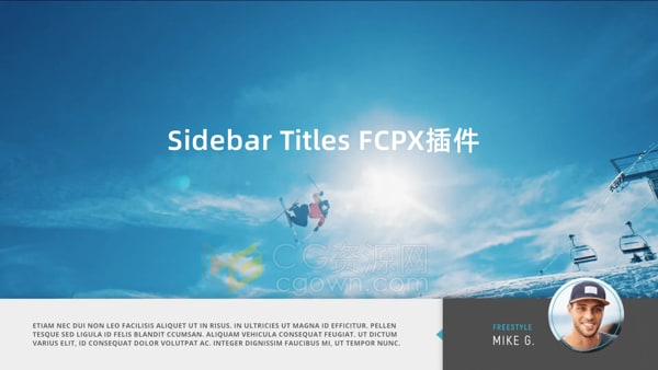 30组侧边栏标题段落文字信息介绍展示动画FCPX插件