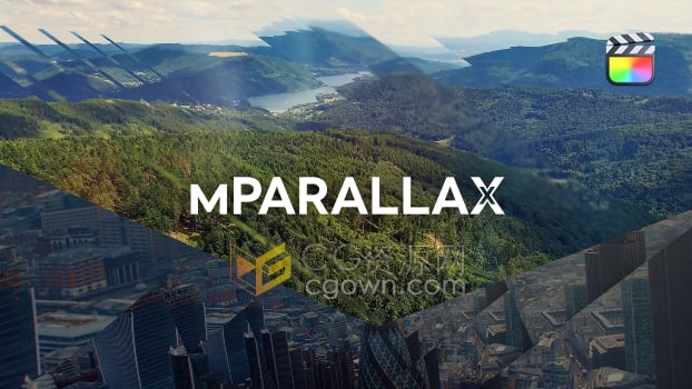 mParallax FCPX插件51种玻璃透明遮罩视觉差3D深度效果预设